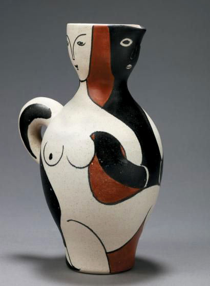 Pol Chambost--mid century jug with nude female figures
