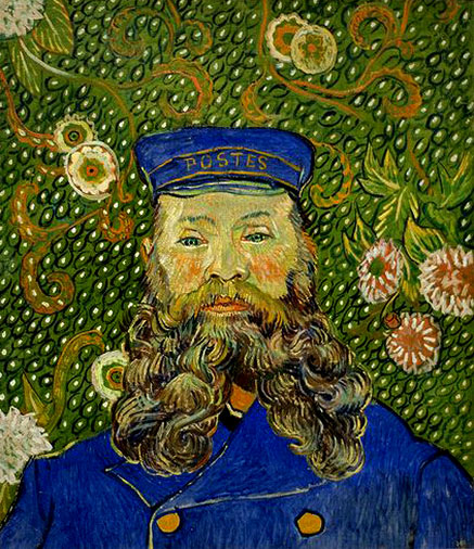 Vincent van Gogh.-Portrait of Joseph Roulin --postmaster in blue