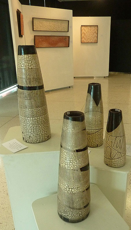 Cylindrical crackle glaze vases-Alessandra Foletti 