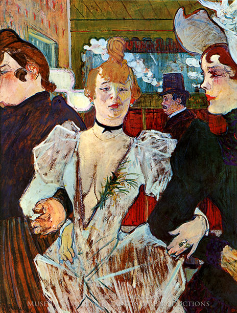 La goulue entering the Moulin Rouge-accompanied by two women-Henri de Toulouse Lautrec