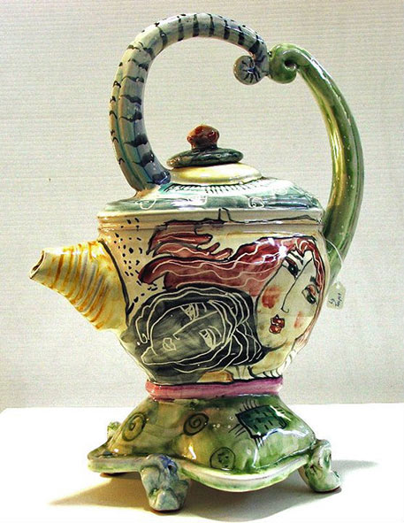 Large teapot and base - Kathleen Raven