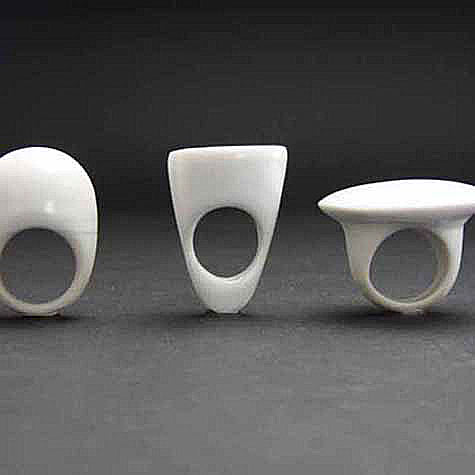 Violaine Ulmer white ceramic rings