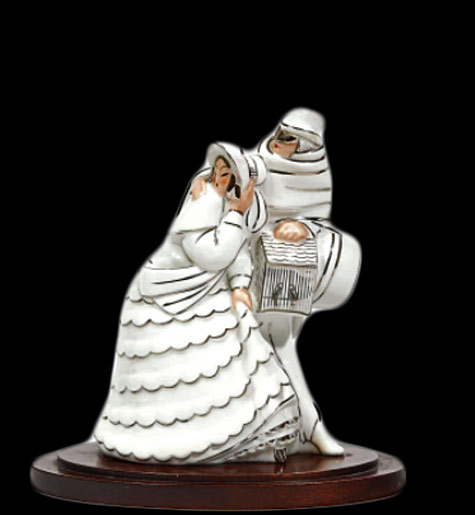 ARGILOR.-Paris.-The-travellers.-Circa-1925-1935.-Night-light-burner-perfumes-enamelled-porcelain-polychrome night light fragrance burner