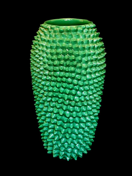 Green Ceramic vase-2012-Claudia Frignani, Milano