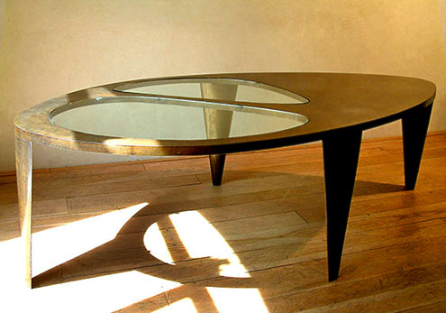 Claudia Frignani--metal-table with glass inserts