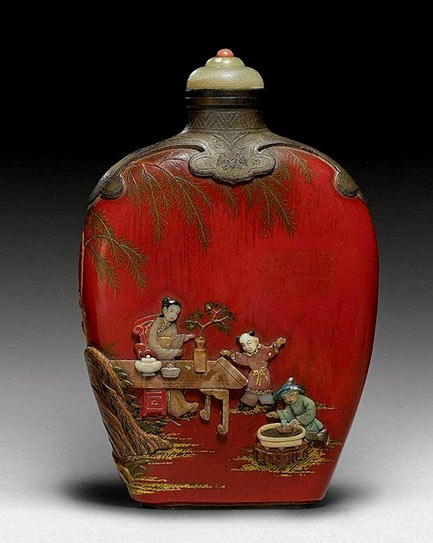 fine-red-painted-wood-snuff-bottle-with-stone-inlays