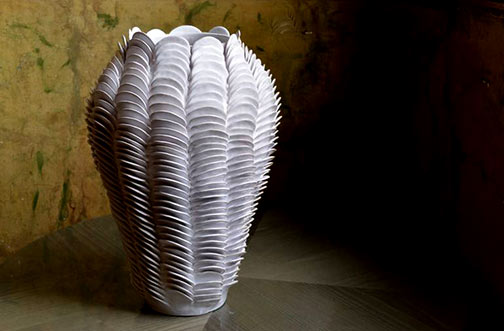 Claudia Frignani white textured vase