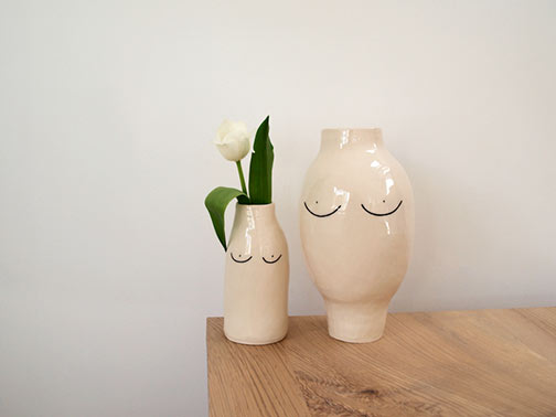 Louise Madzia naked ceramic vessels