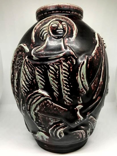 Angel motif vase--Jet Nielsen for Royal Copenhagen