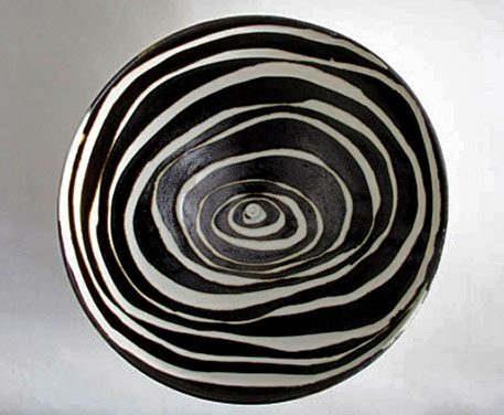 Catherine Auriol--black and white spiral dish
