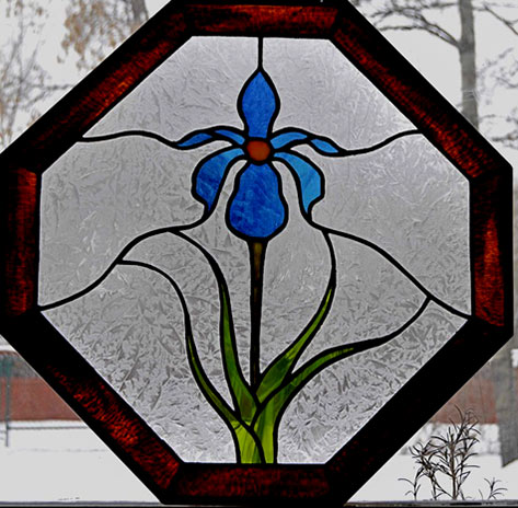 Iris stained glass window - Ken Lumbis