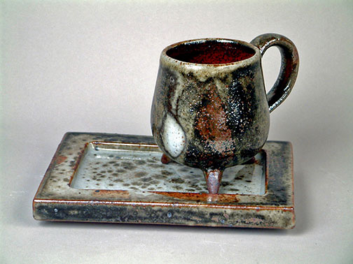 Ceramic cup with square saucer Mélanie Pageau 