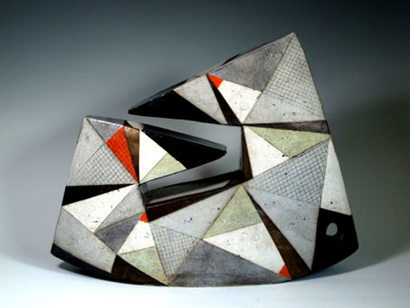Triangular Conversation Sheryl Zacharia ceramic sculpture