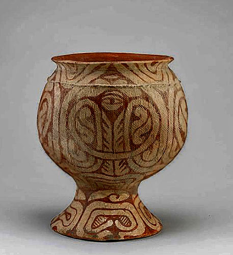 Vessel on pedestal base-(pastiche)-1000-B.C.E.-200-C