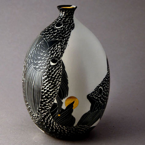 Vase de Simone Perrotte swimming fish