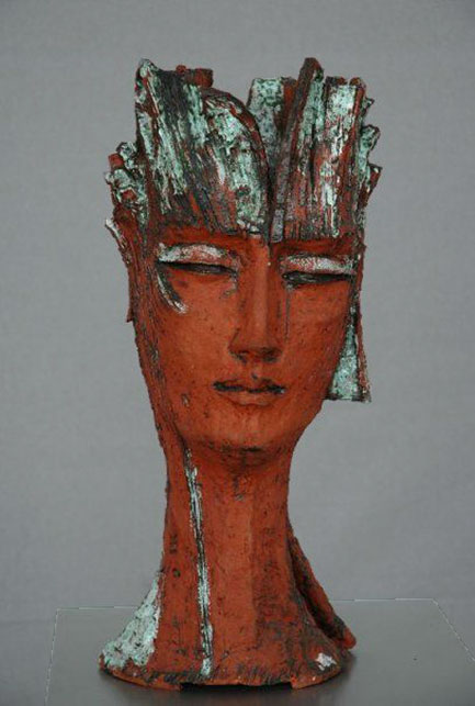 Anna and Krzysztof Brzuzan ceramic bust