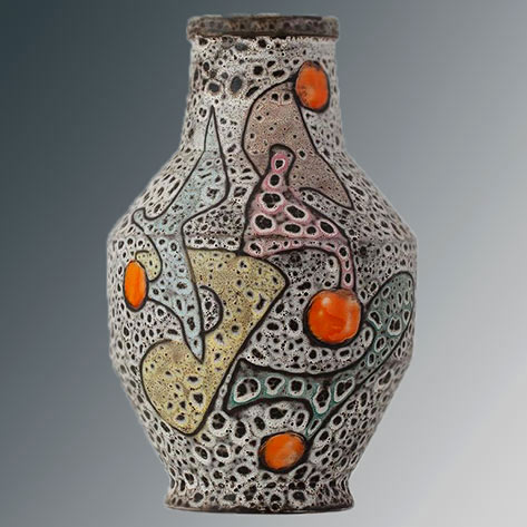 Lava glaze Vase by Marius Bessone,-Vallauris--12inches-1stDibs