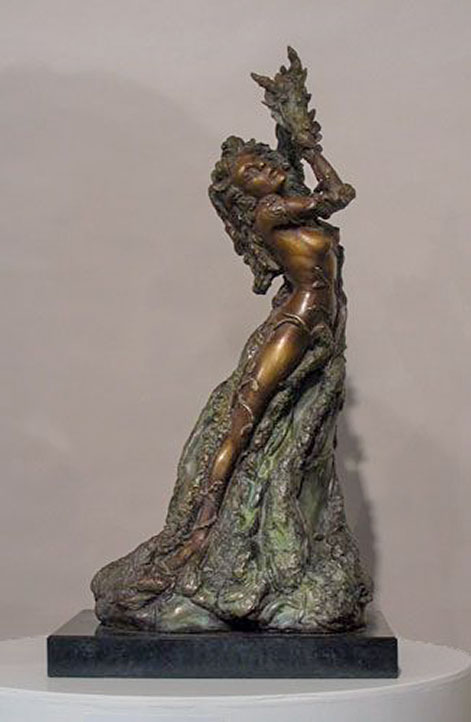 Earth sculpture by Sylvia Simon--bronze, height 48cm