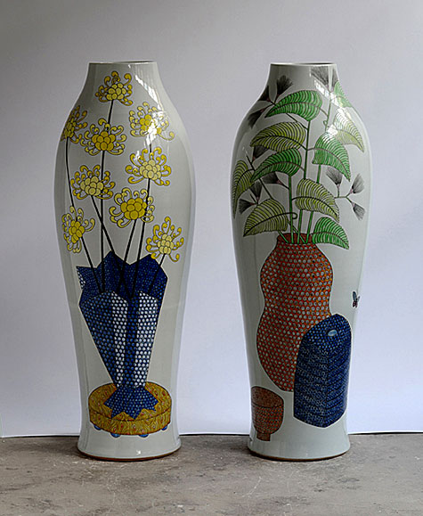 Monumental floral and botanical decor vases - Felicity Aylieff