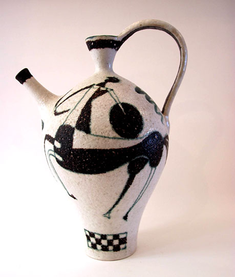 Guido Gambone Signed Glazed Earthenware Jug, Italy circa 1960 Harter Galerie, france Nice