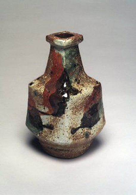 Kawai Kanjiro--Three Color Bottle Vase,-1965