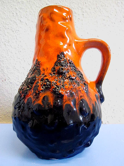 Kreutz-Keramik German jug vase ceramic lava 60s 70s mid-century WGP - Designclassics
