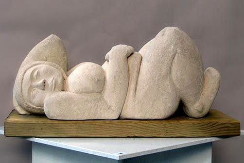 Of the Earth by Lysa Gruzauskas reclining female sculpture