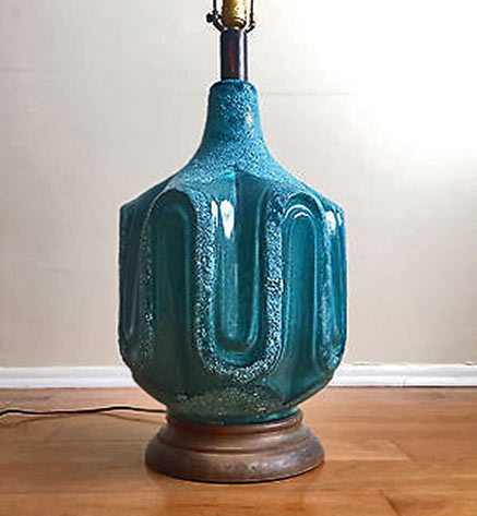 Faceted Turquoise lava glaze lamp base