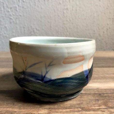 Ame Handpainted Porcelain Chawan Tea Bowl=-=themuddyyogi