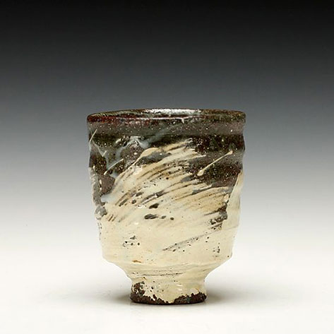 Bandana Pottery Yunomi Hakame slip with clear glaze-schallergallery-com