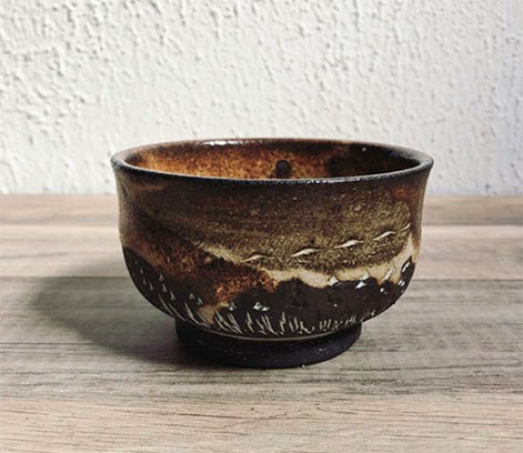 Black clay landscape rice bowl--theMuddyYogi