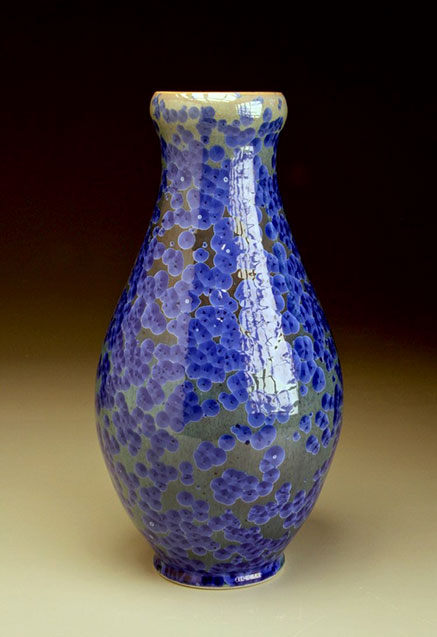 Blmc+Gourd Vase in Blue Micro Crystal glaze--Flower-Vase-in-Blue-Micro-Crystal-Glaze-14inches-tall