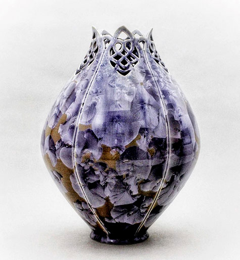 Crystalline Pottery vase by Frank Neef