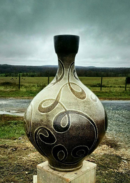 large pottery vessel by Daniel Johnson