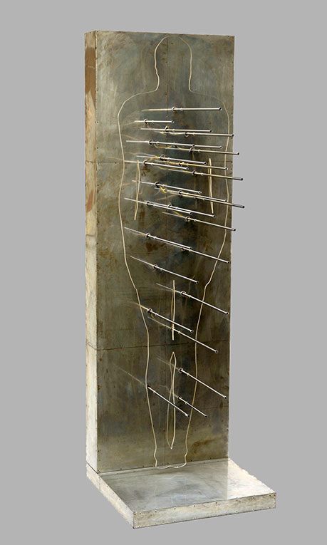 Güther Uecker, Selbstportrait, 1967, Plexiglas, iron-rods, metal and wood, 187 x 60 x 60 cm---Beck and Eggeling