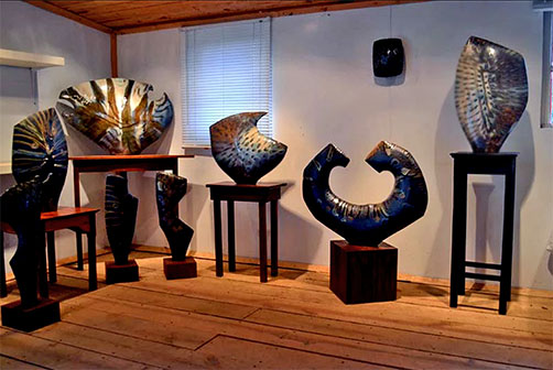 Joseph Sand LargeSlab built side fired ceramic sculptures