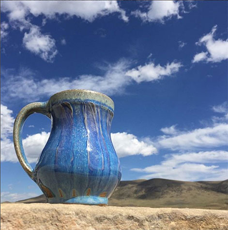 Big blue mug by Joseph Sand pottery