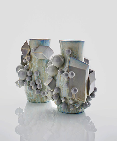 Kate Malone, A Pair of Icy Magma Pots, 2017 Crystalline-glazed stoneware--Adrian Sassoon