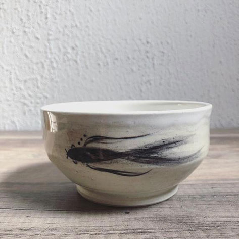 Shiroishiro Sumi Koi Bowl---Summer Chawan - themuddyyogi