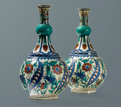 Pair of Iznik vases