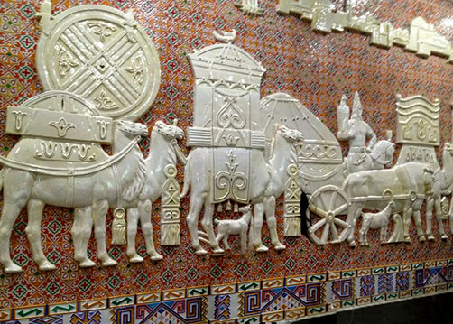 Relief mural at Almaty