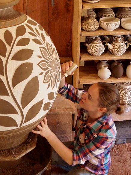 Kate Johnson pot carving