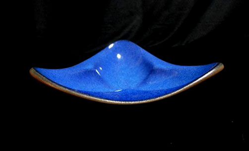 Azure blue Mid Century dish -- Rupert Deese