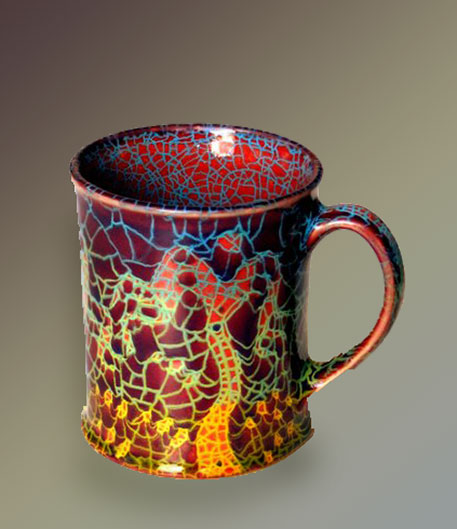 Rupert Andrews crackle glaze tree mug