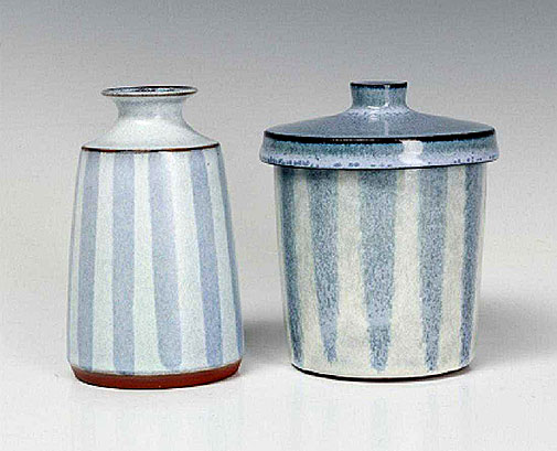 Two ceramic works by studio potter-Rupert Deese