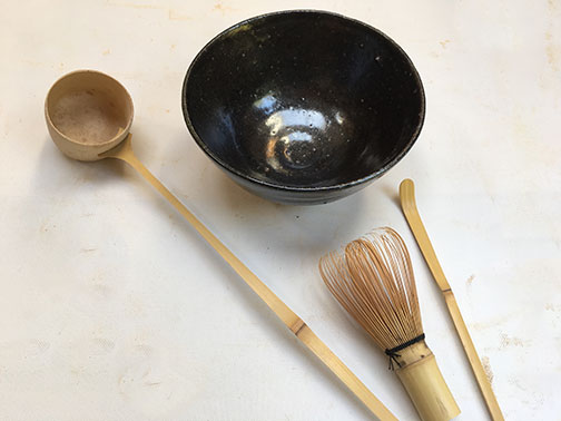 Japanese tea making -- Black chawan bowl - Alistair Whyte