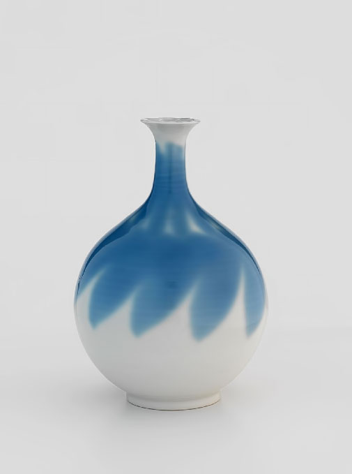 Azure blue on white vase by Alistair Whyte