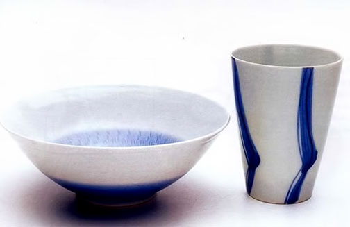 blue and white bowl and beaker - Alistair Whyte