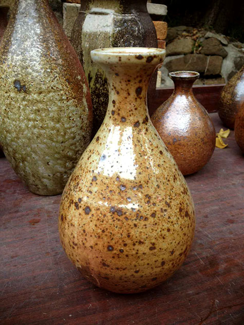 Wood fired ceramic bottle by Alistair Whyte