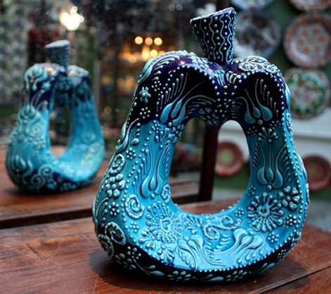 Silk road inspired ceramic vase